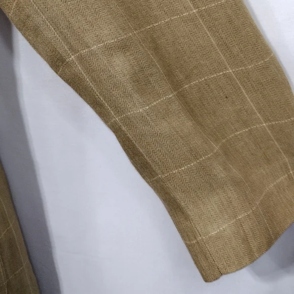 Vintage Lauren Ralph Lauren 100% Linen Blazer Men 16 Tan Office Career Retro 90s
